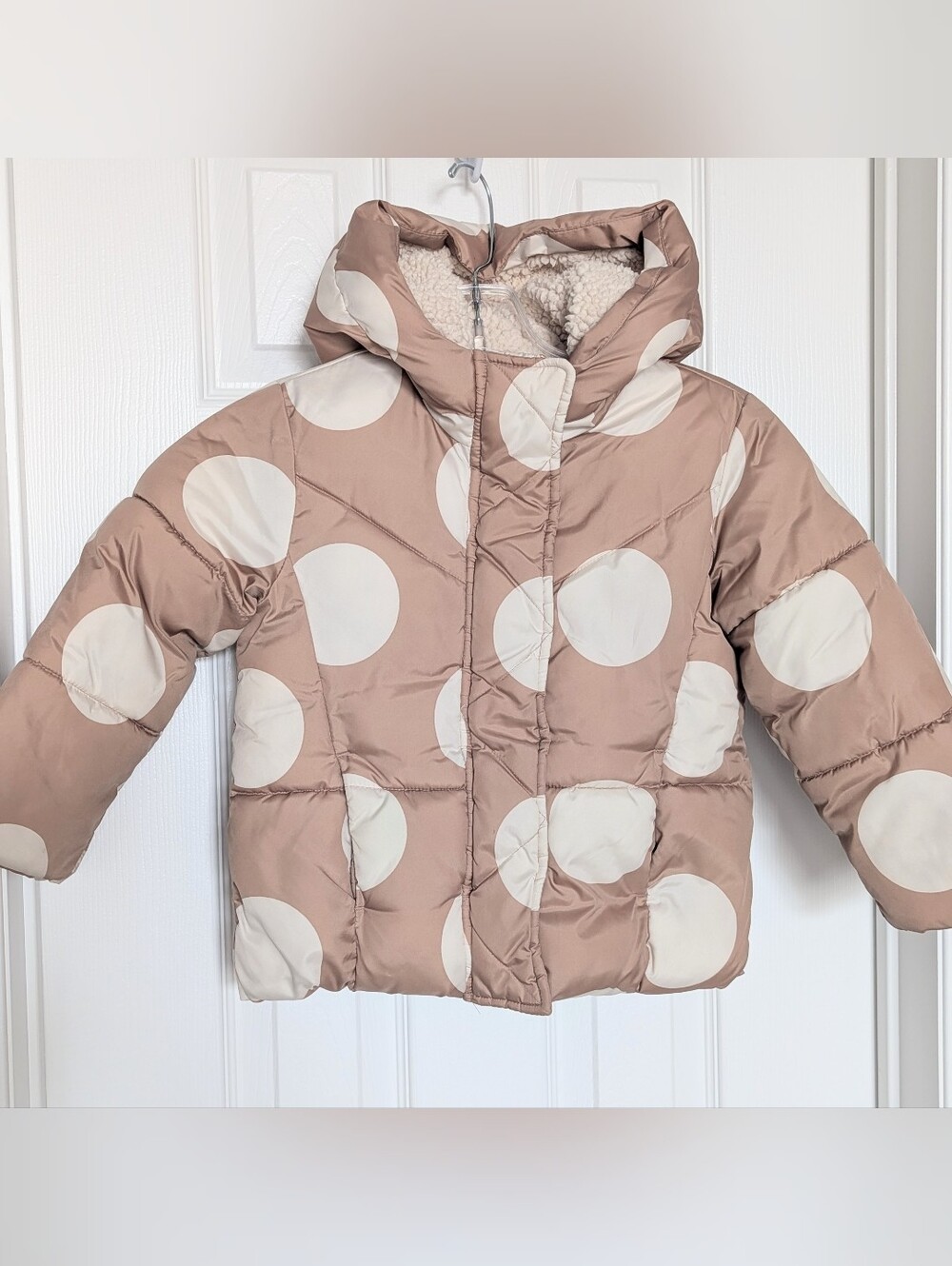 GAP Girls' (Size 5) Sherpa-Lined Puffer Jacket w/Hood